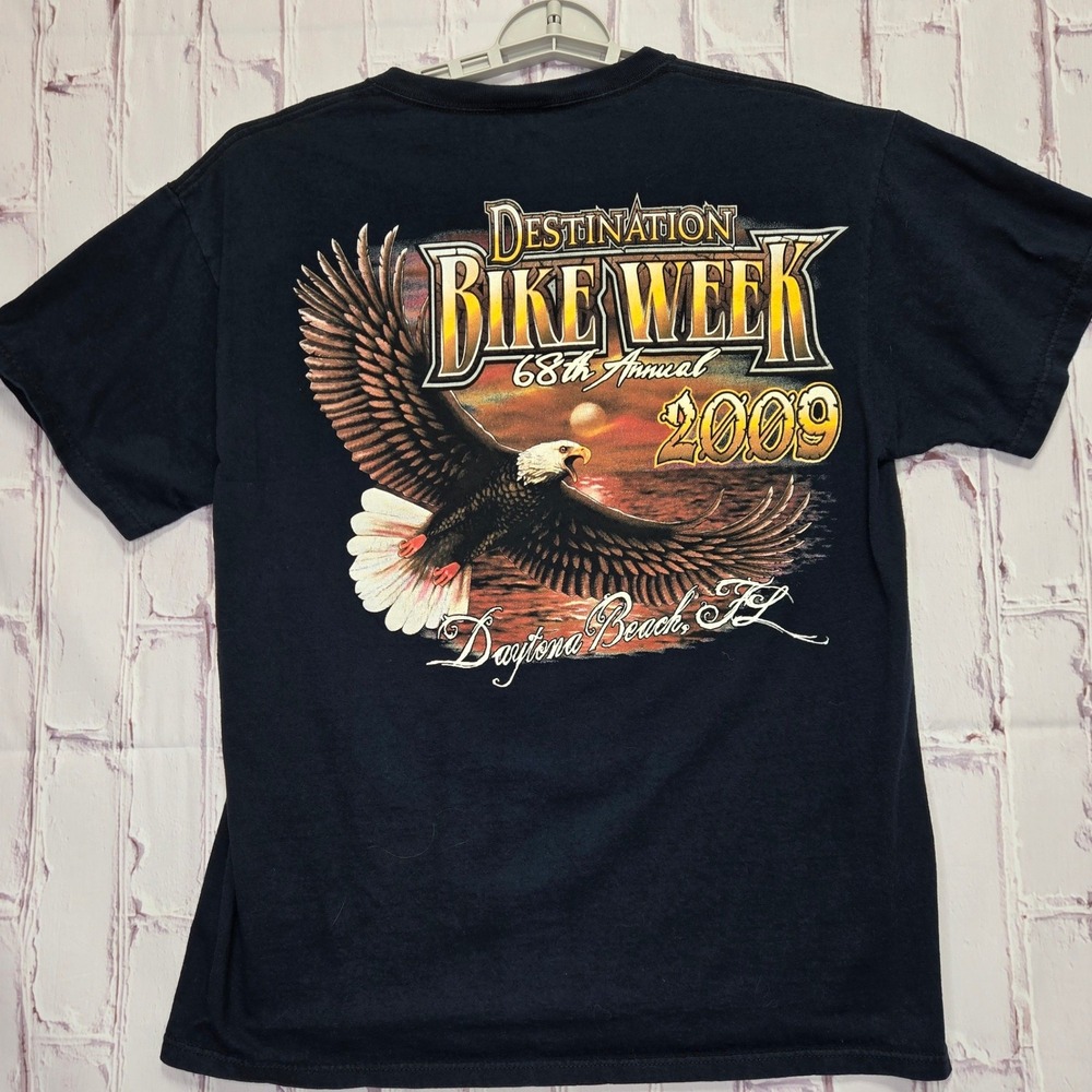 Fruit of the Loom T-Shirt Daytona Bike Week 2009 Eagle Graphic Motorcycle Mens L